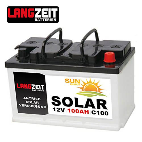 LANGZEIT Akku 12V 100AH Blei Gel Batterie Solarbatterie Wohnmobil Boot  Solar zyklenfest